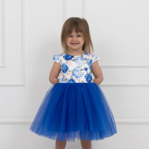 Sukienka z kwiatową górą i tiulowym dołem