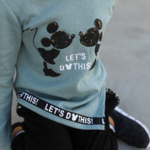 Bluzka z Myszkami Szaro-niebieska